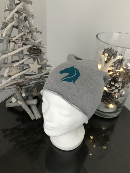 Beanie Hellgrau-Türkis, One Size